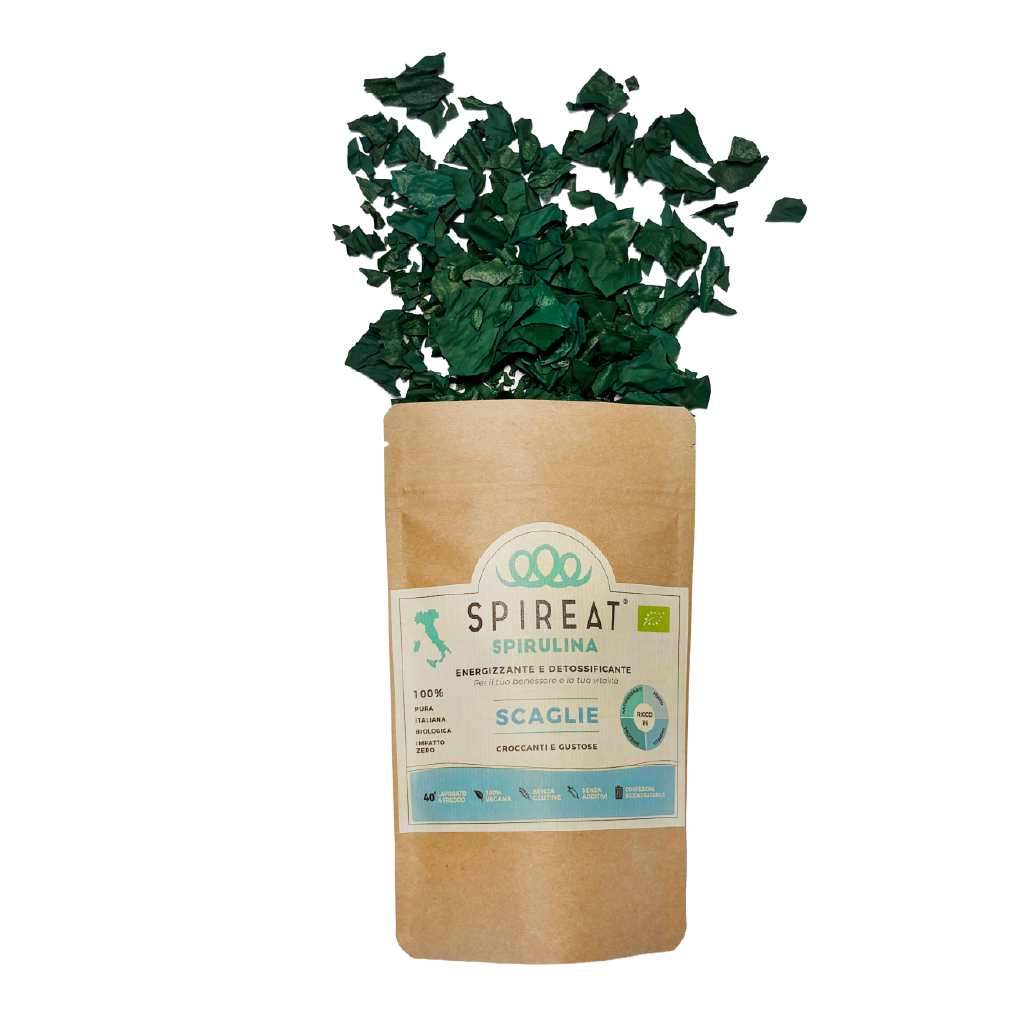 Spireat Spirulina Italiana Biologica Scaglie 100g pura raw