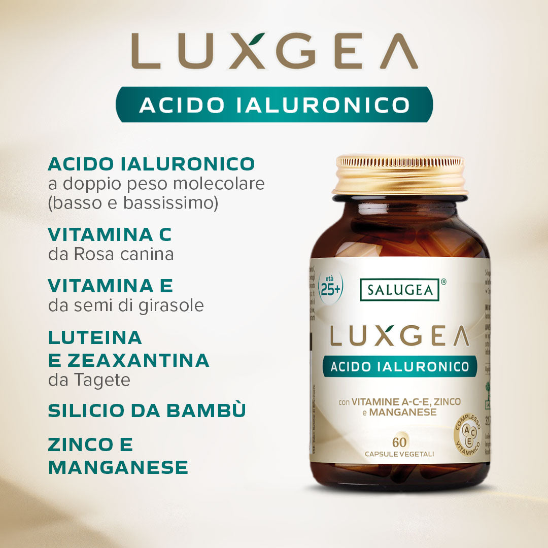 Salugea LuxGea Acido Ialuronico integratore 1 confezione idratante