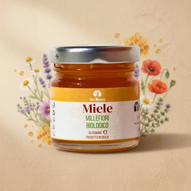 Teo Natura Miele Biologico Millefiori Siciliano 50g Bio