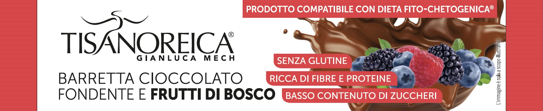 Gianluca Mech Tisanoreica Barretta 35g cioccolato frutti rossi