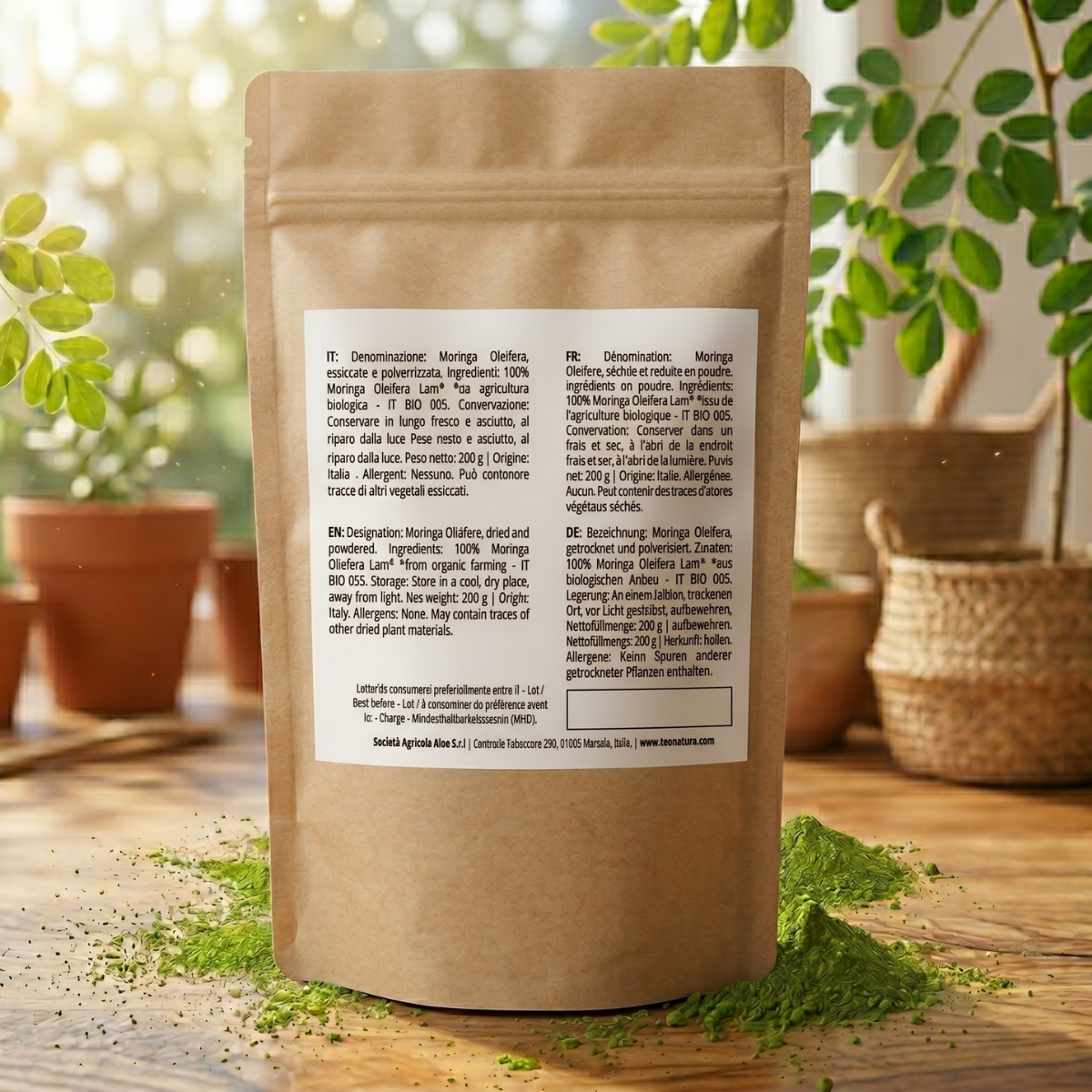 Teo Natura Moringa Oleifera Bio Polvere 200g Energia
