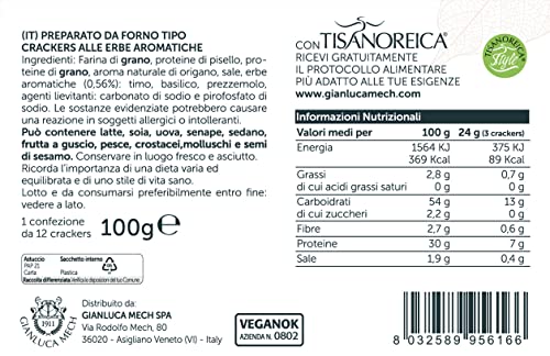 Gianluca Mech Tisanoreica Crackers Erbe Aromatiche preparato 100 g