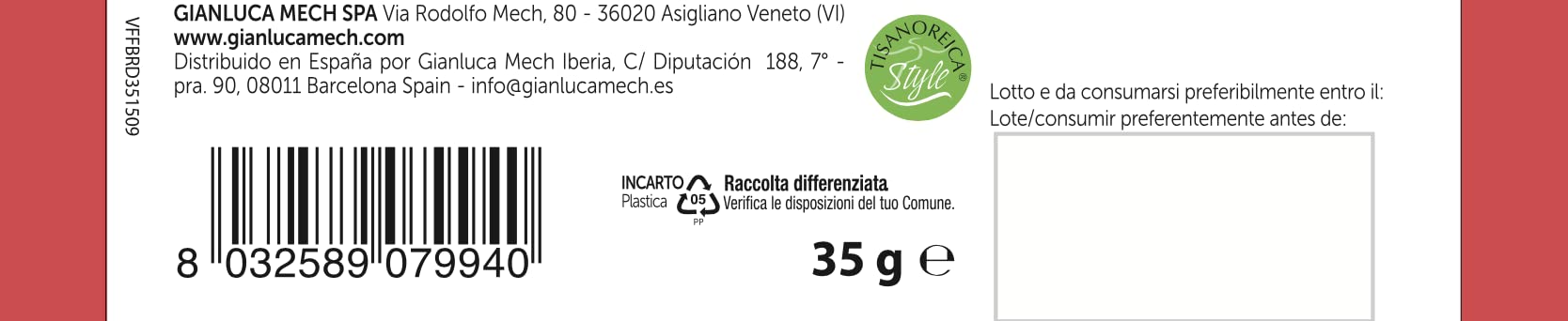 Gianluca Mech Tisanoreica Barretta Cocco 35g