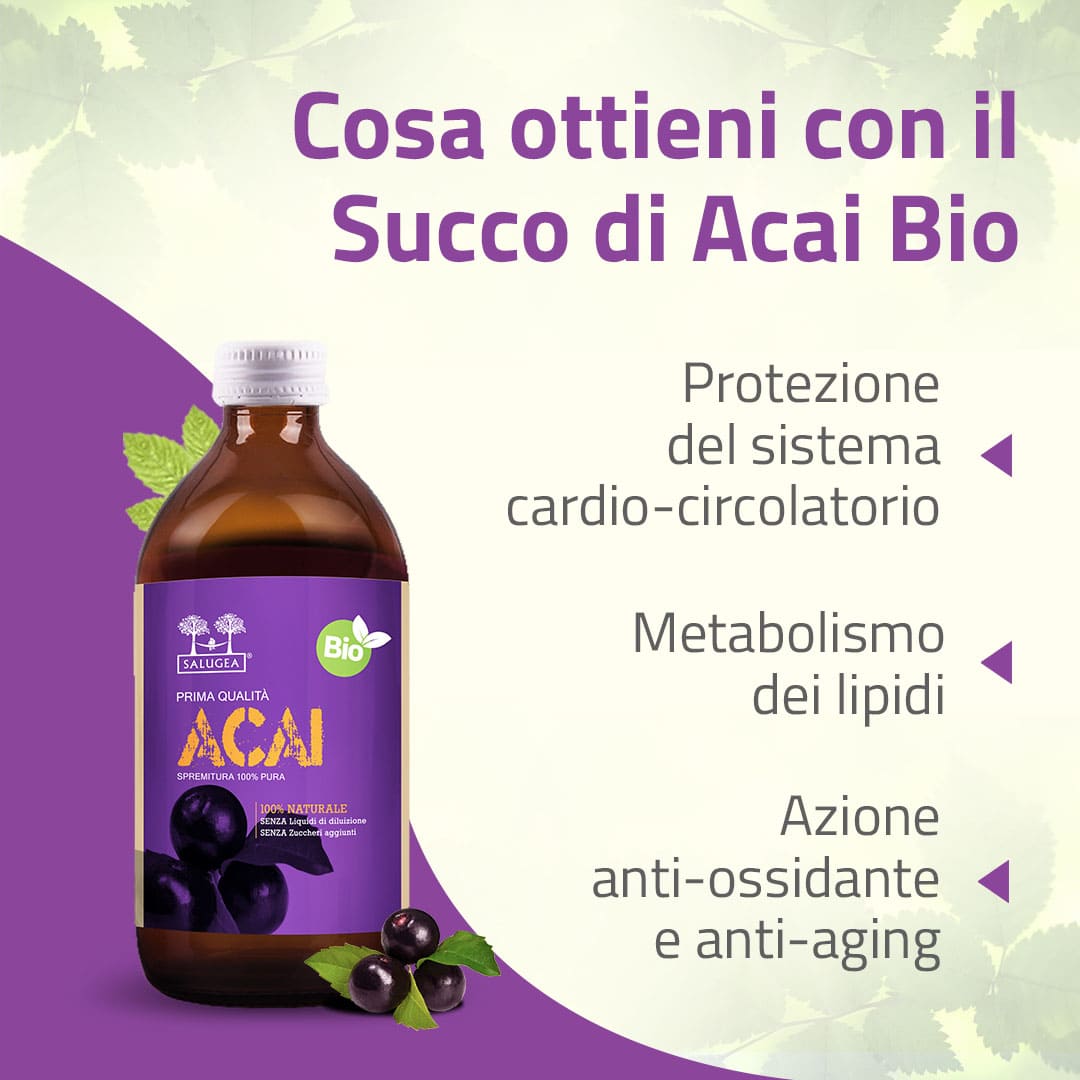 Salugea Succo di Acai Bio Succo 1 flacone antiossidanti
