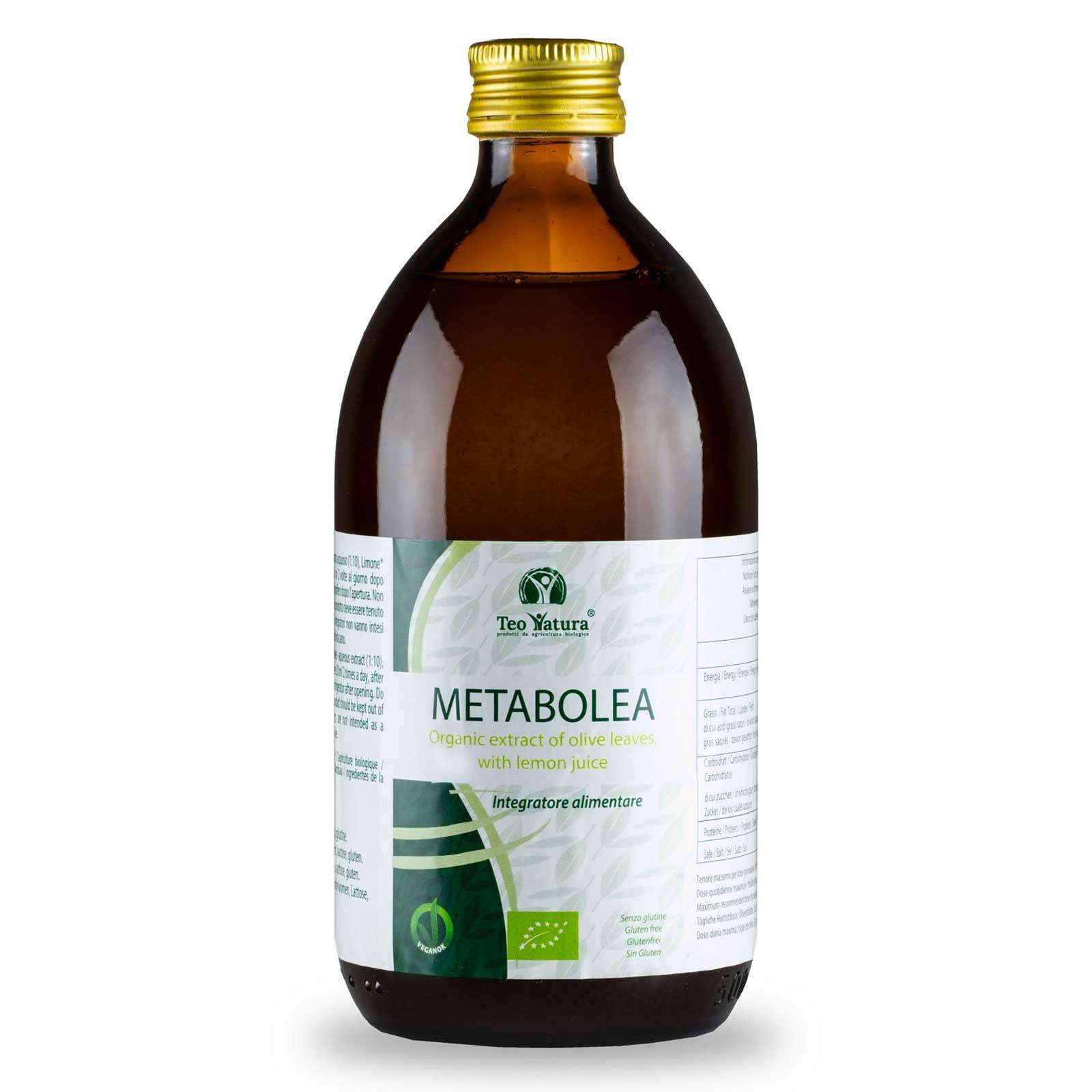 Teo Natura Metabolea succo foglie olivo limone 500 ml