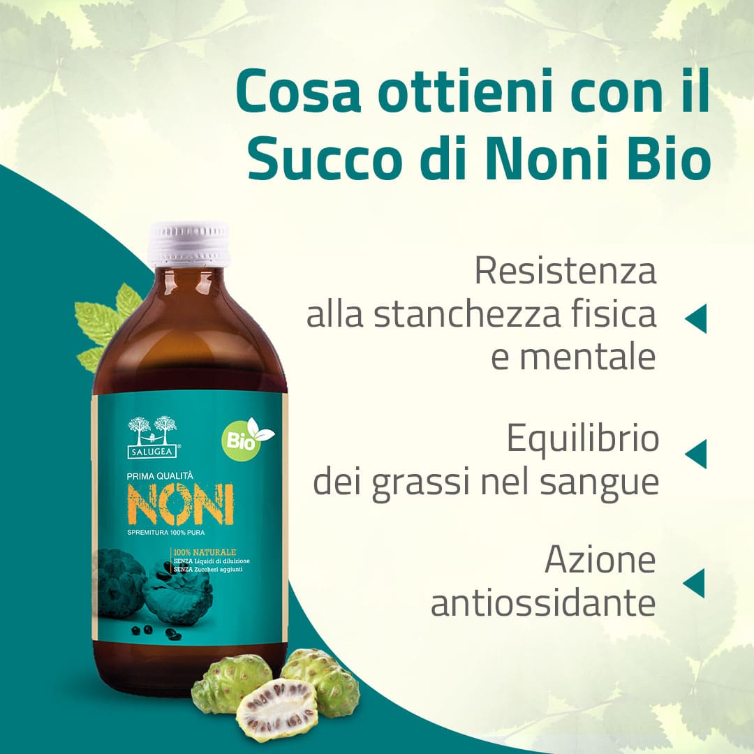 Salugea Succhi Biologici Succo di Noni Bio 1 flacone antiossidante