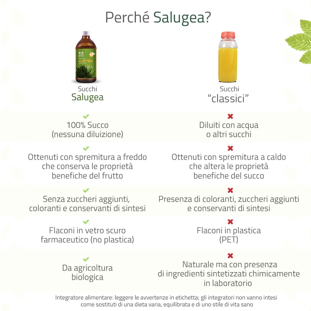 Salugea Succhi Biologici Succo di Aloe Vera Bio 1 flacone depurativo