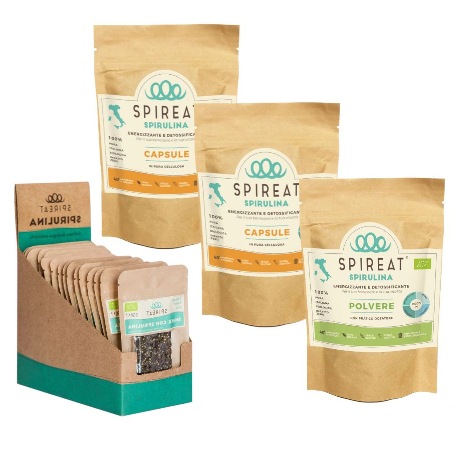 Spireat Percorsi Spirulina sport capsule proteine energia atleti